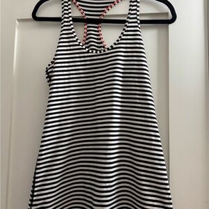 lululemon athletica Black and White Striped Tank Top